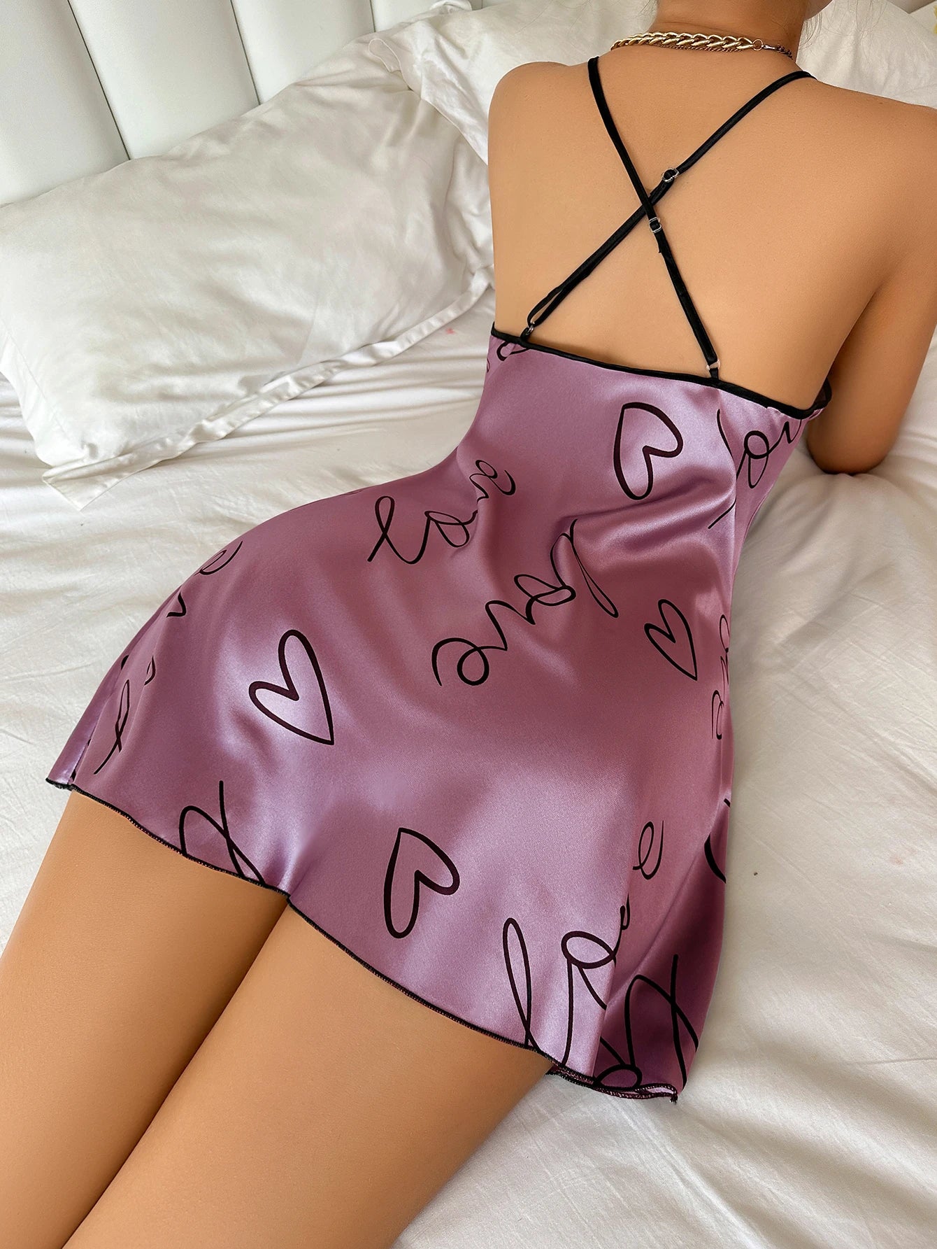 Cozy Up in Our Heart Letter Print Nightdress 💖✨ Perfect for Relaxing Nights! #Sleepwear #Nightdress