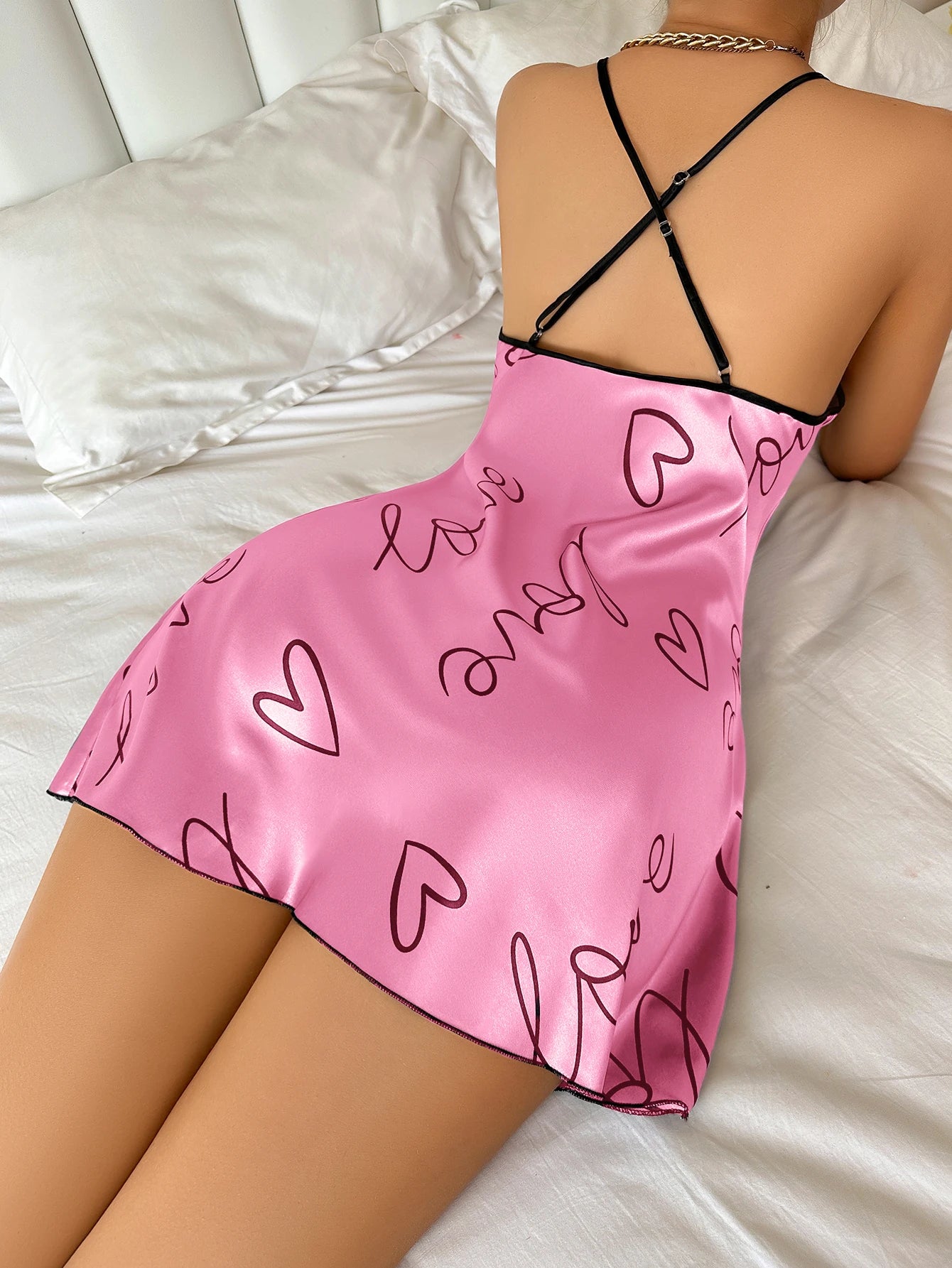 Cozy Up in Our Heart Letter Print Nightdress 💖✨ Perfect for Relaxing Nights! #Sleepwear #Nightdress