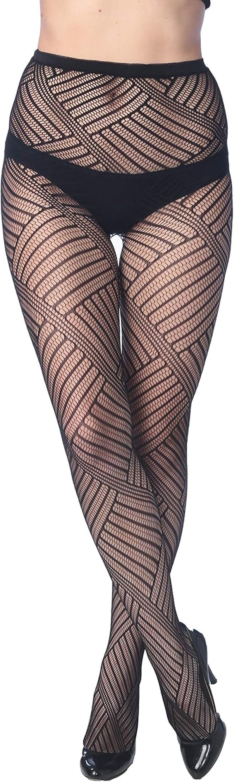 Fishnet Women'S Lace Stockings Tights Sexy Pantyhose Regular & plus Sizes (Pack of 6)