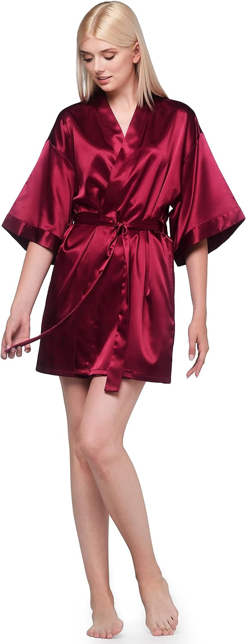 Women'S Bride Bridesmaids Silky Robe Satin Kimono Robes for Women Lingerie