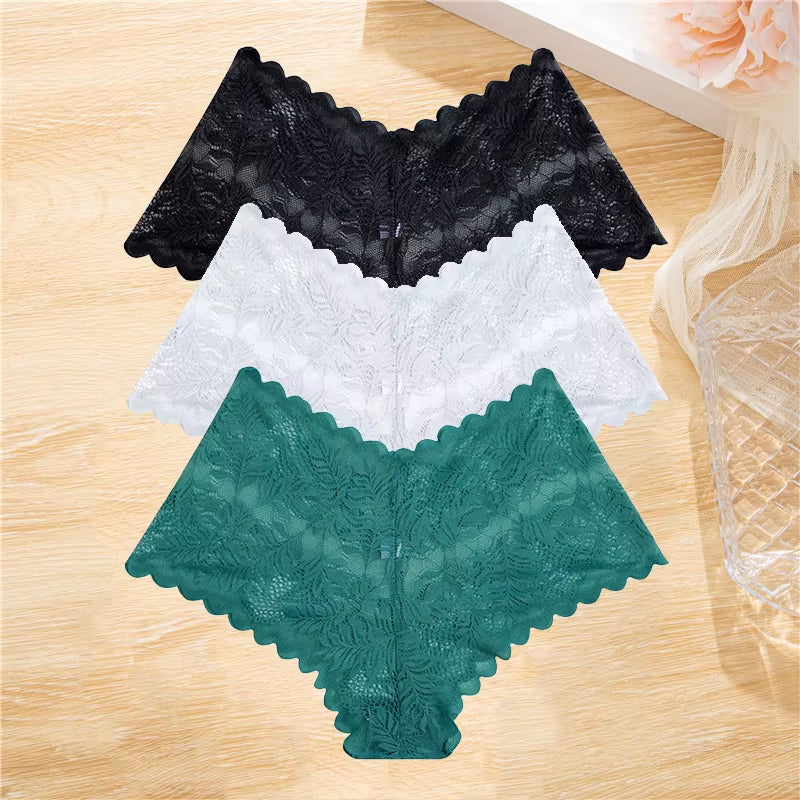 Elevate your lingerie game with 's 3Pcs Lace Boyshort Set – perfect for any occasion! Low-rise, floral design, and available in sizes S-XL. #LingerieGoals #FashionForward